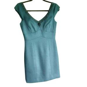 Tahari Teal Green Cocktail Dress Size 2